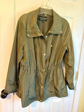 Jason Maxwell Olive Green Utility Jacket with Drawstring Waist